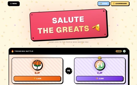 Salute Button: live web product